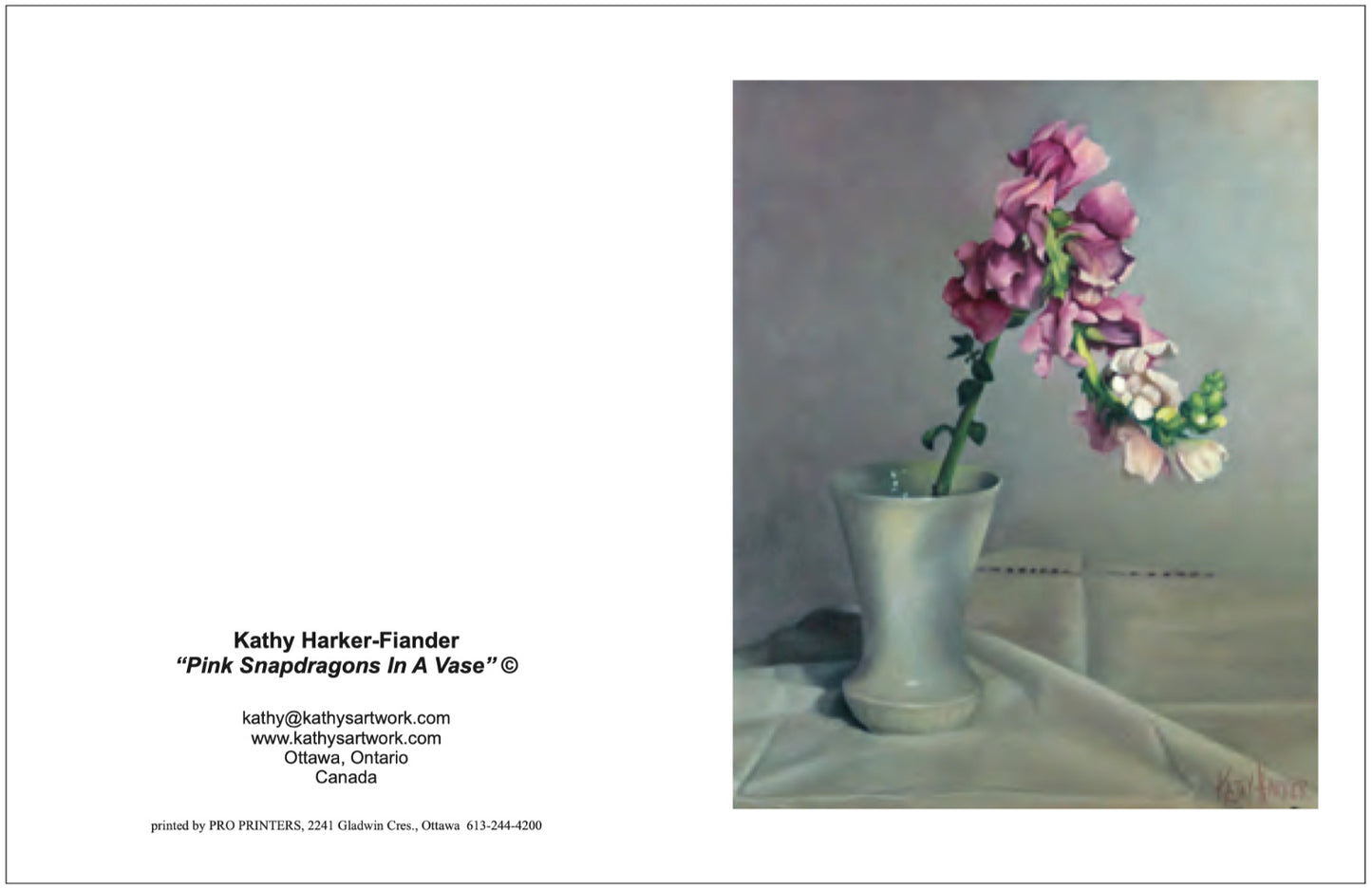 F42 Pink Snapdragons In A Vase