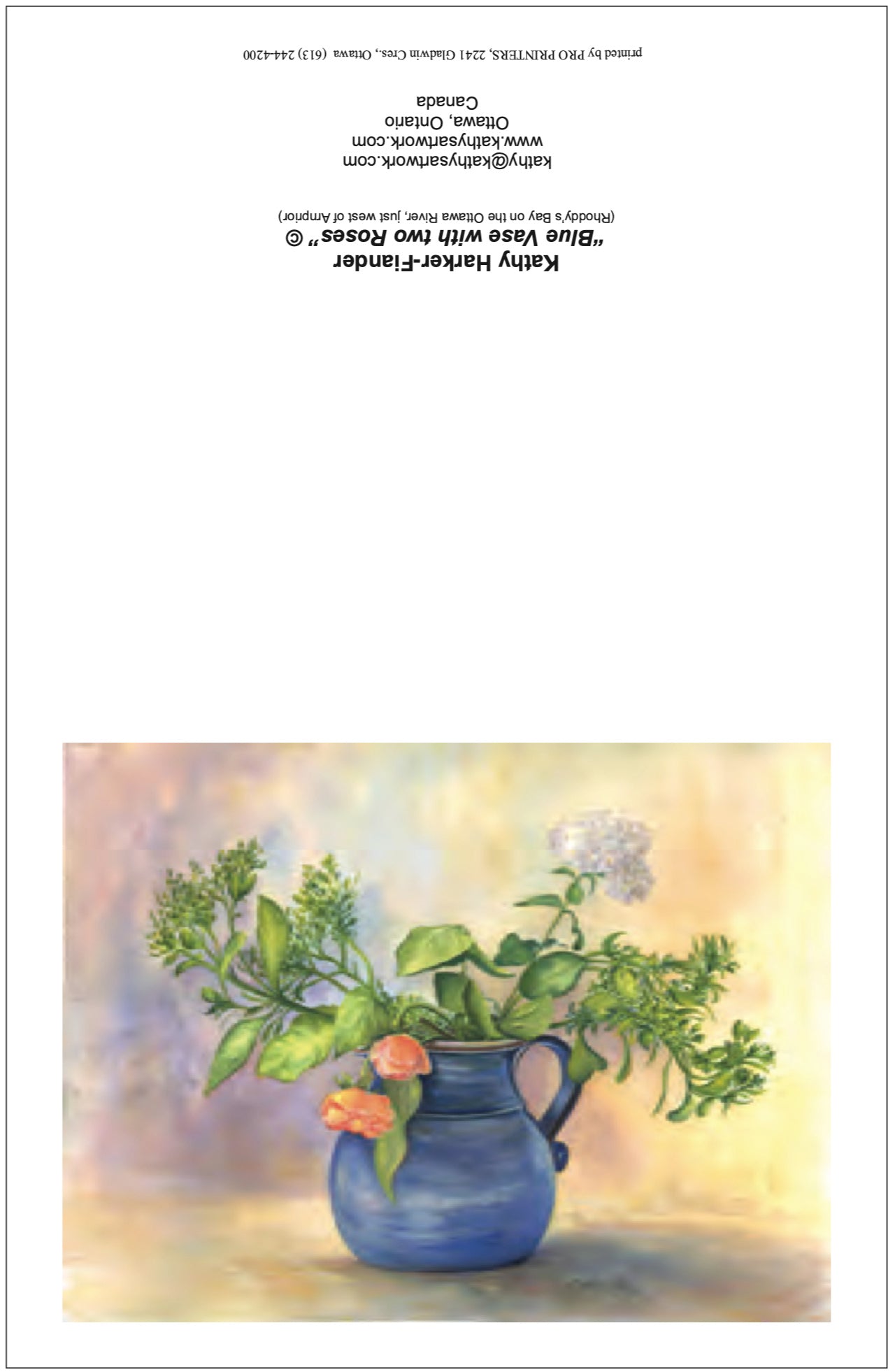 F75 Blue Vase with two Roses